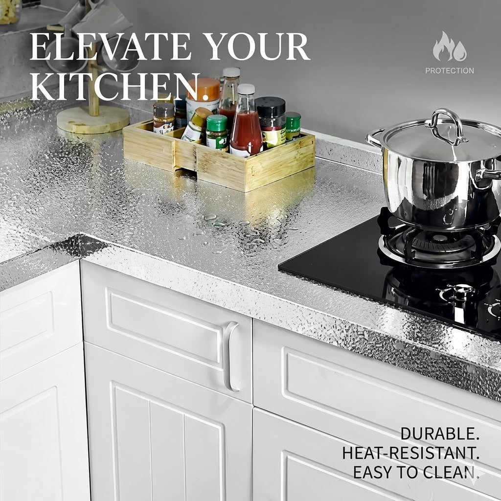 Self-Adhesive PVC Aluminum Foil Wall Panels – Waterproof Kitchen Backsplash Stickers