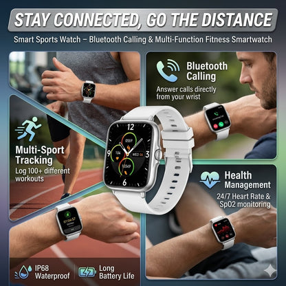 Smart Sports Watch – Bluetooth Calling & Multi-Function Fitness Smartwatch
