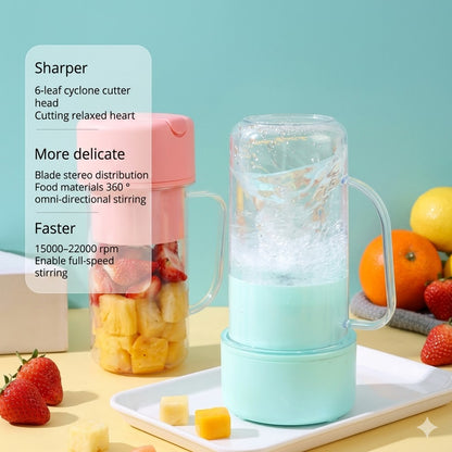 Electric Portable Smoothie Juicer Cup with Straw – 420ML Rechargeable Blender