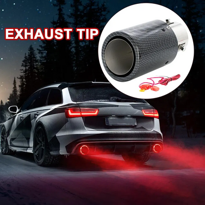 Universal LED Fire Flame Exhaust Tip – Car Muffler Pipe (35–63mm)