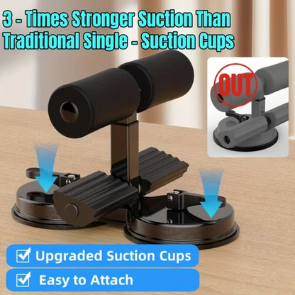 Foldable Sit-Up Assist Device – Double Suction Cup Home Fitness Equipment